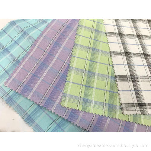 T/C Oxford Woven Yarn-dyed Dobby Plaid Fabric